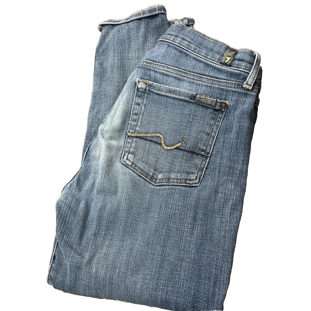 7 For All Mankind Josefina Boyfriend Distressed Jeans Womens 29 32x27 Button Fly
